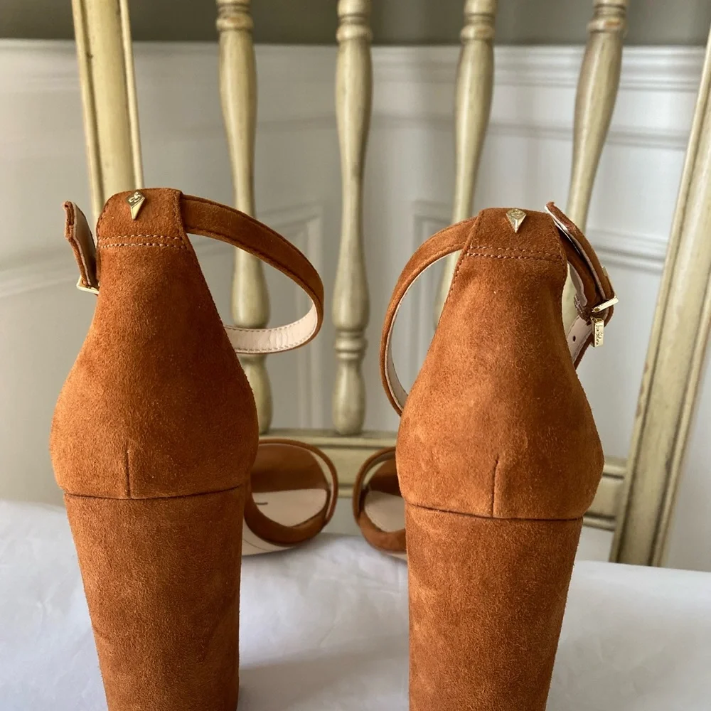 Sam Edelman Women's Tan Suede Ankle Strap Sandals - Picture 2 of 6